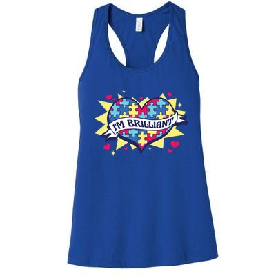 Autism Awareness Quote Proud Autistic Pride Saying Great Gift Women's Racerback Tank