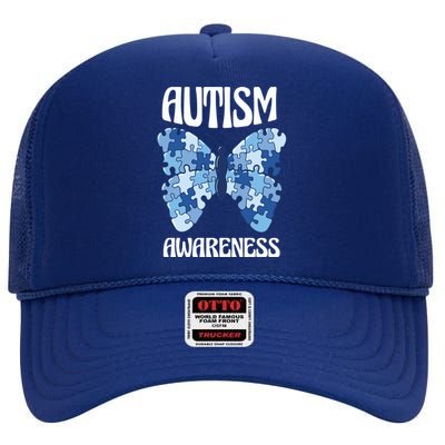 Autism Awareness Quote Proud Autistic Pride Saying Gift High Crown Mesh Back Trucker Hat