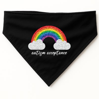 Autism Acceptance Rainbow USA-Made Doggie Bandana