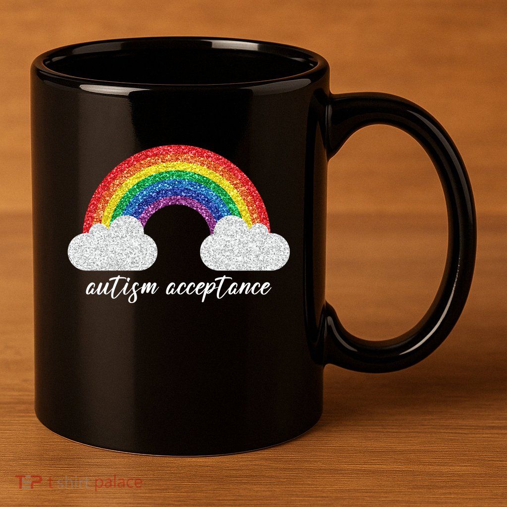 Autism Acceptance Rainbow 11oz C Handle Ceramic Mug