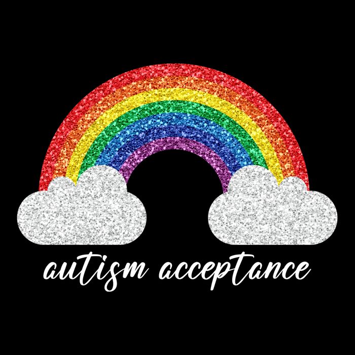 Autism Acceptance Rainbow Flat Bill Trucker Hat