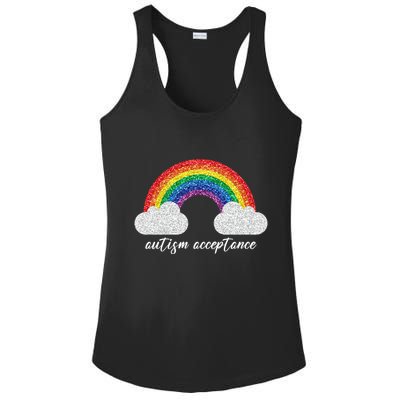 Autism Acceptance Rainbow Ladies PosiCharge Competitor Racerback Tank