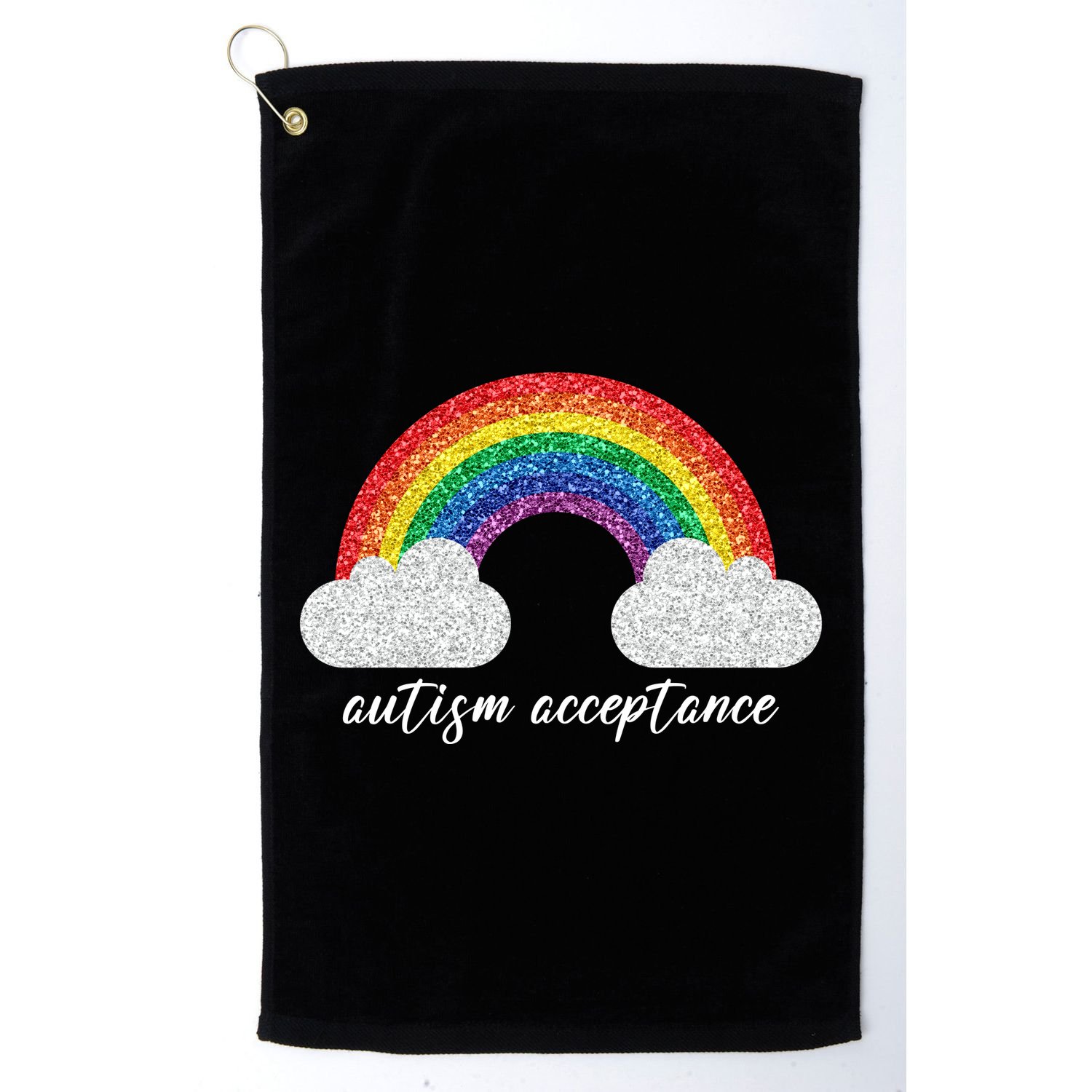 Autism Acceptance Rainbow Golf Towel