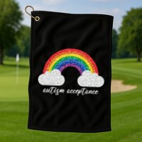 Autism Acceptance Rainbow Golf Towel