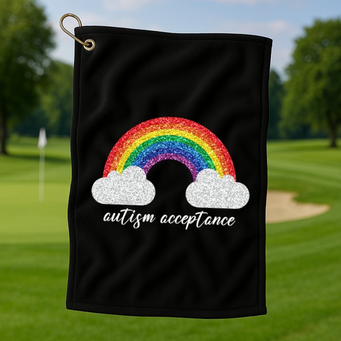 Autism Acceptance Rainbow Golf Towel