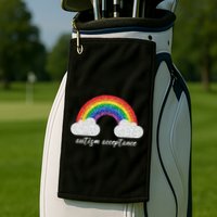 Autism Acceptance Rainbow Golf Towel