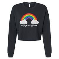 Autism Acceptance Rainbow Cropped Pullover Crew