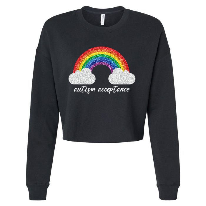 Autism Acceptance Rainbow Cropped Pullover Crew