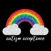 Autism Acceptance Rainbow Cropped Pullover Crew
