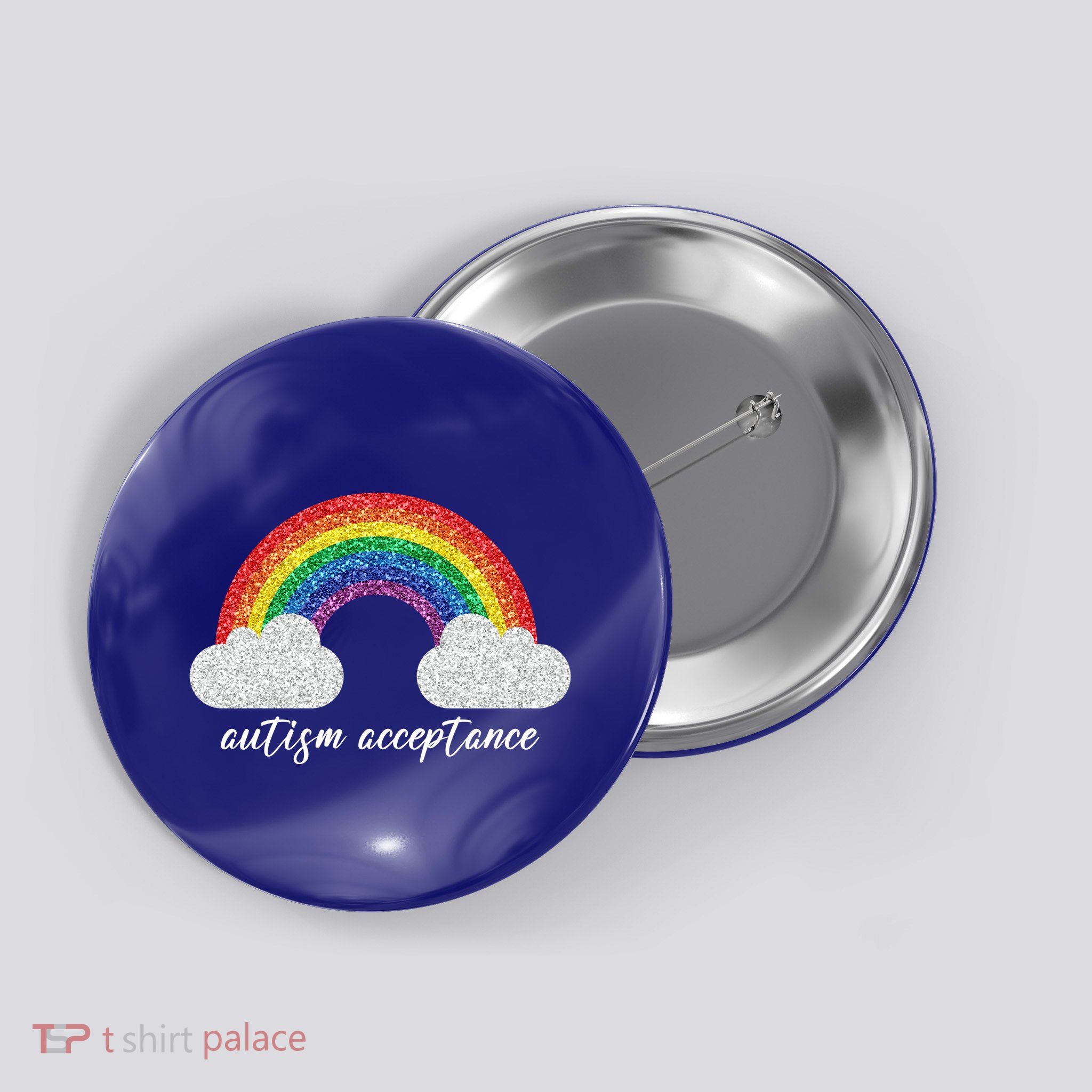 Autism Acceptance Rainbow Button