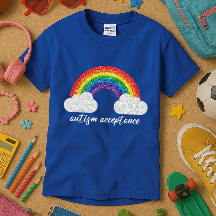 Autism Acceptance Rainbow Kids T-Shirt