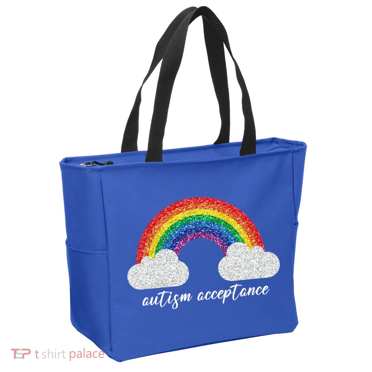 Autism Acceptance Rainbow Zip Tote Bag