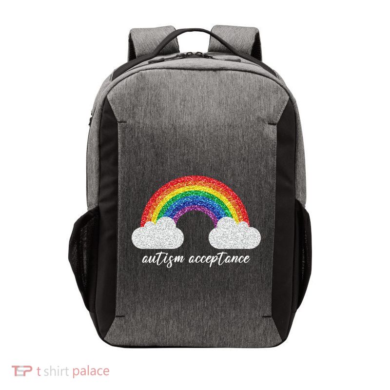 Autism Acceptance Rainbow Vector Backpack
