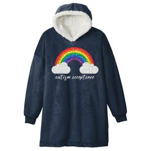 Autism Acceptance Rainbow Hooded Wearable Blanket