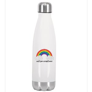 Autism Acceptance Rainbow Stainless Steel Insulated Water Bottle