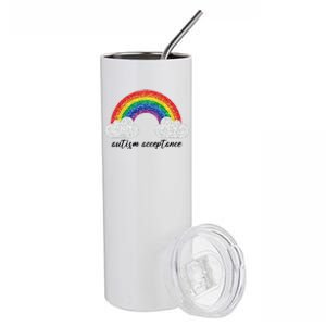 Autism Acceptance Rainbow Stainless Steel Tumbler