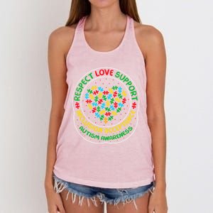 Autism Awareness Respect Love Support Autism Funny Meaningful Gift Women's Knotted Racerback Tank