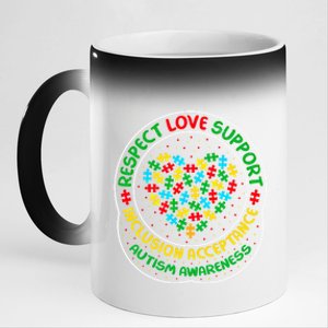 Autism Awareness Respect Love Support Autism Funny Gift 11oz Black Color Changing Mug