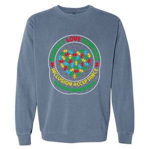 Autism Awareness Respect Love Support Autism Funny Gift Garment-Dyed Sweatshirt