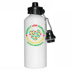 Autism Awareness Respect Love Support Autism Funny Gift Aluminum Water Bottle