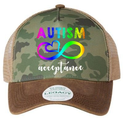 Autism Acceptance Rainbow Legacy Tie Dye Trucker Hat