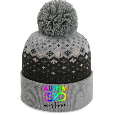 Autism Acceptance Rainbow The Baniff Cuffed Pom Beanie