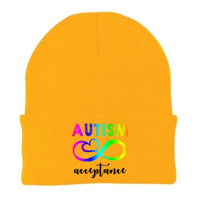 Autism Acceptance Rainbow Knit Cap Winter Beanie