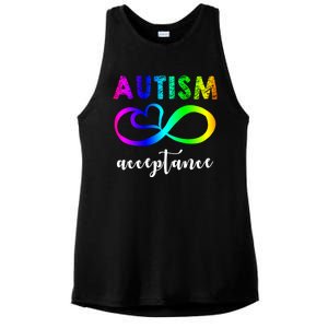 Autism Acceptance Rainbow Ladies PosiCharge Tri-Blend Wicking Tank