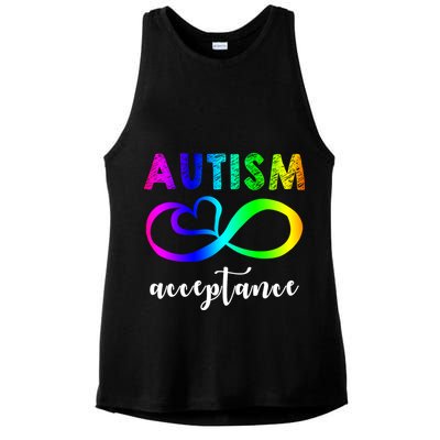 Autism Acceptance Rainbow Ladies PosiCharge Tri-Blend Wicking Tank