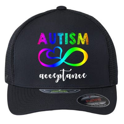 Autism Acceptance Rainbow Flexfit Unipanel Trucker Cap