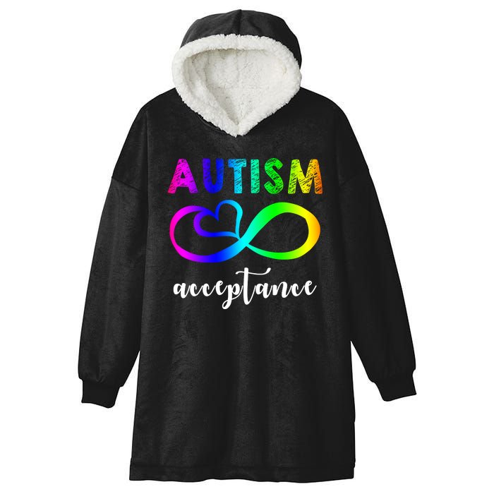 Autism Acceptance Rainbow Hooded Wearable Blanket