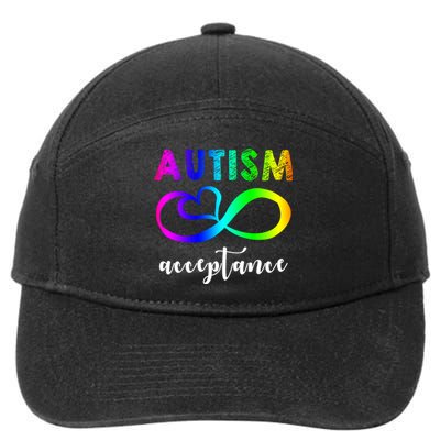 Autism Acceptance Rainbow 7-Panel Snapback Hat