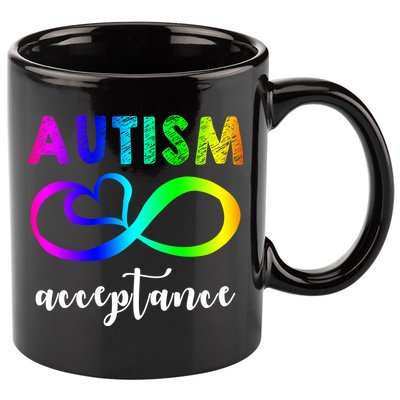 Autism Acceptance Rainbow 11oz C Handle Ceramic Mug