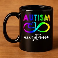 Autism Acceptance Rainbow 11oz C Handle Ceramic Mug