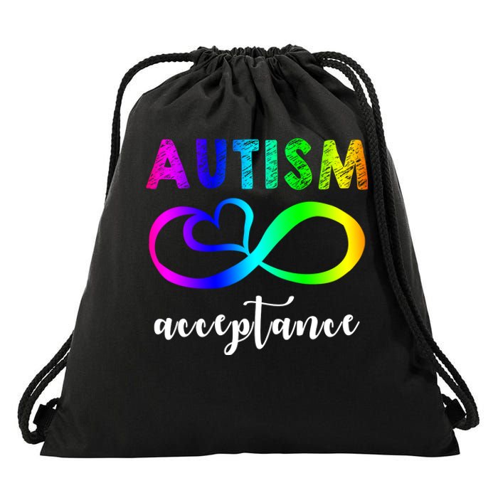 Autism Acceptance Rainbow Drawstring Bag