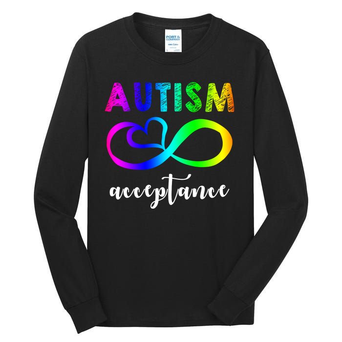 Autism Acceptance Rainbow Tall Long Sleeve T-Shirt