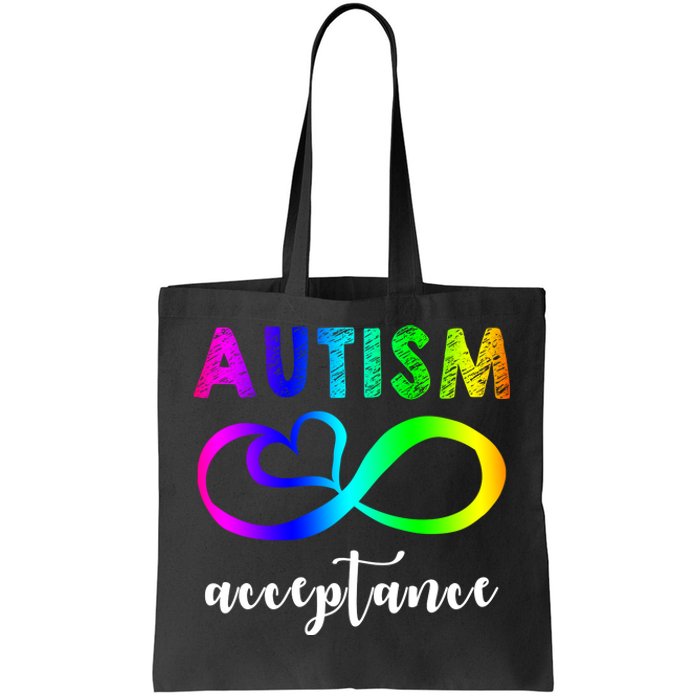 Autism Acceptance Rainbow Tote Bag