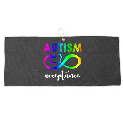 Autism Acceptance Rainbow Large Microfiber Waffle Golf Towel