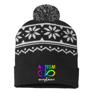 Autism Acceptance Rainbow USA-Made Snowflake Beanie