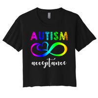 Autism Acceptance Rainbow Women's Crop Top Tee