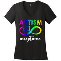 Autism Acceptance Rainbow Women's V-Neck T-Shirt