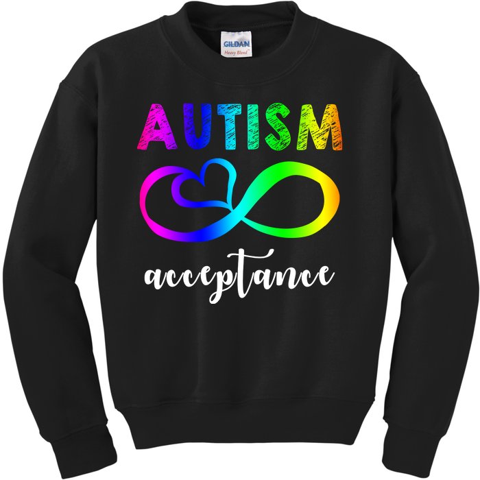 Autism Acceptance Rainbow Kids Sweatshirt