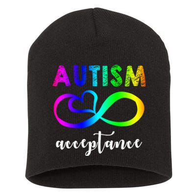 Autism Acceptance Rainbow Short Acrylic Beanie