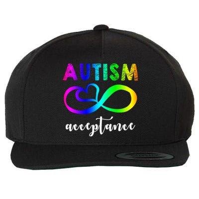 Autism Acceptance Rainbow Wool Snapback Cap