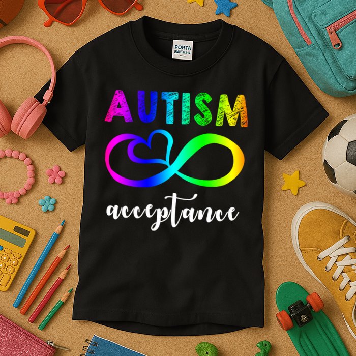 Autism Acceptance Rainbow Kids T-Shirt