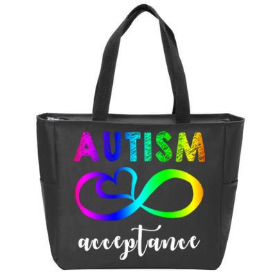 Autism Acceptance Rainbow Zip Tote Bag