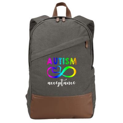 Autism Acceptance Rainbow Cotton Canvas Backpack