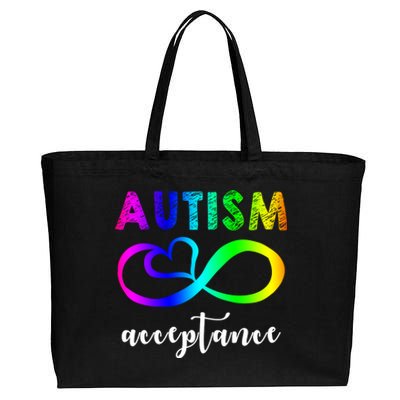 Autism Acceptance Rainbow Cotton Canvas Jumbo Tote