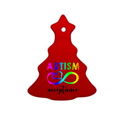 Autism Acceptance Rainbow Ceramic Tree Ornament