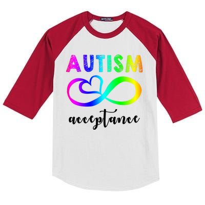 Autism Acceptance Rainbow Kids Colorblock Raglan Jersey